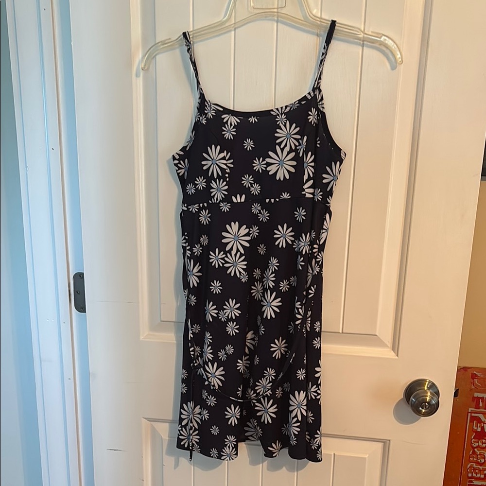 Women’s Blue Floral Spaghetti Strap Summer Dress